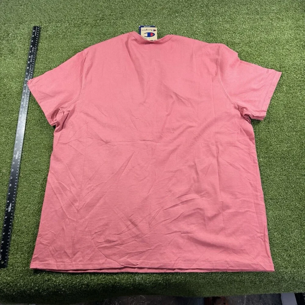 CHAMPION Heritage Textured Script Logo T-Shirt Small Siesta Pink Men’s Size 3XL - Picture 7 of 7
